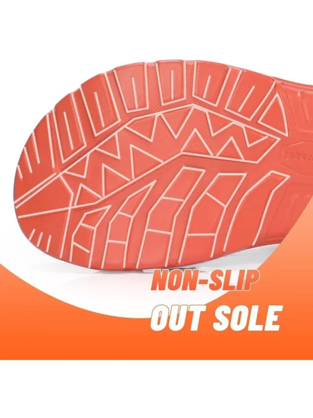 Men's Orange Athletic Sandals Open Toe Hiking Outdoor Non-slip Sandals Casual